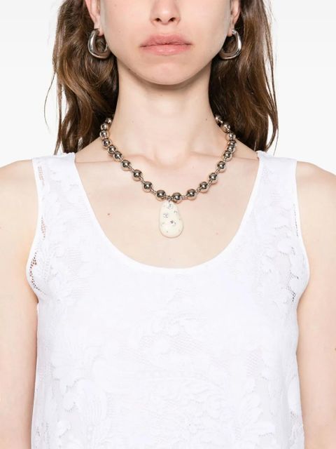 Max Mara lace-detailing top - White