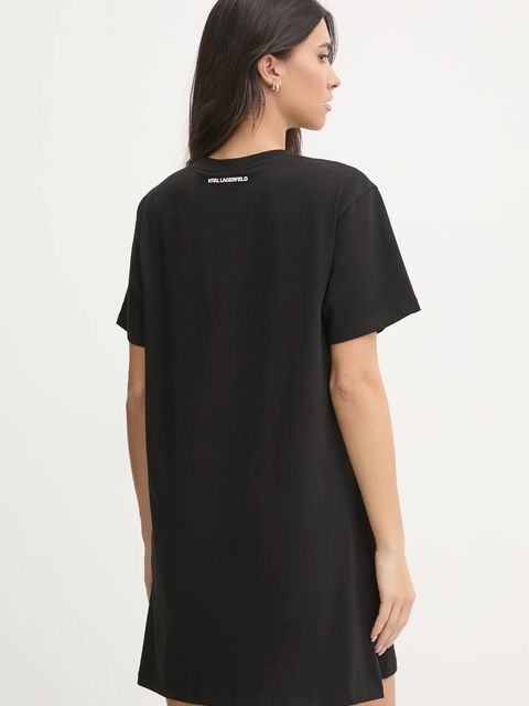 Karl Lagerfeld piżama IKON damska kolor czarny bawełniana A1W45007