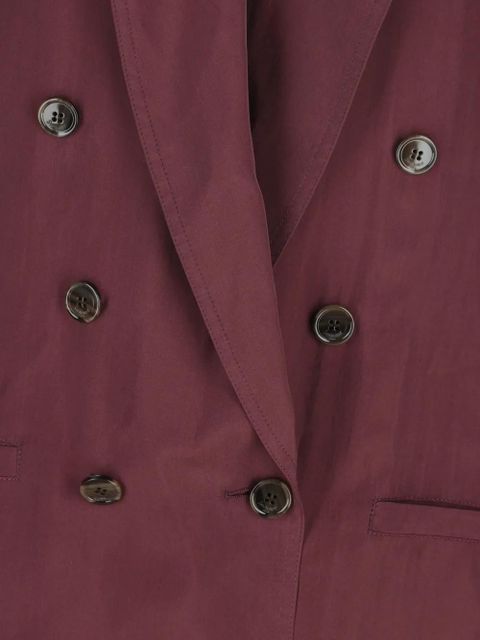 Saint Laurent Habotai double-breasted peak-lapel jacket - Red