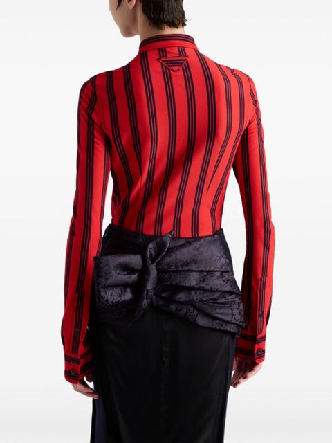 Prada striped piqué shirt - Red