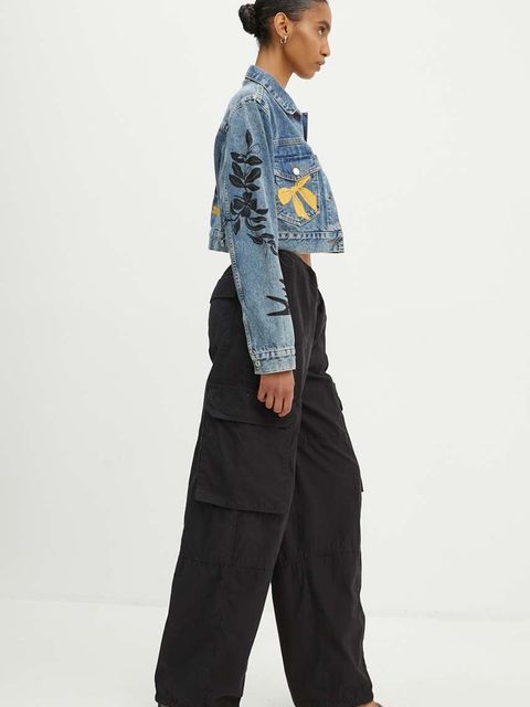 Moschino Jeans kurtka jeansowa damska kolor niebieski przejściowa 0501.8221