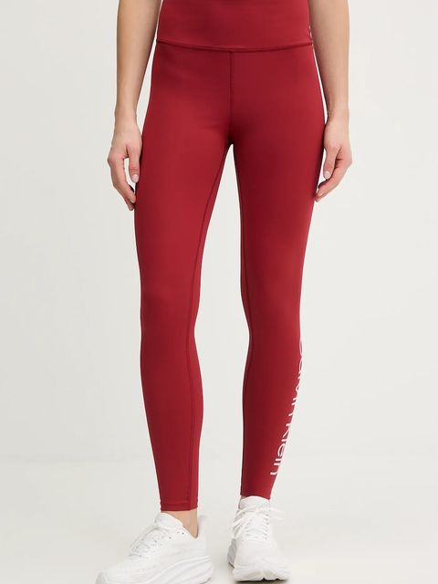 Calvin Klein Performance legginsy treningowe kolor bordowy gładkie LVGWS5L612 - zdjęcie produktu nr 1