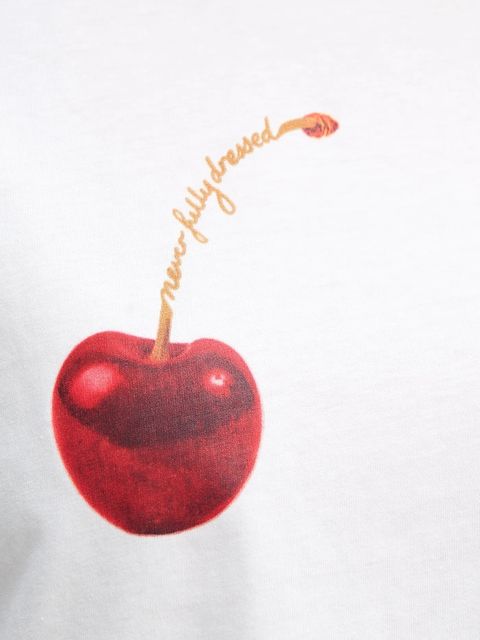 Never Fully Dressed t-shirt bawełniany Cherry Boob damski kolor beżowy NFDTO2024