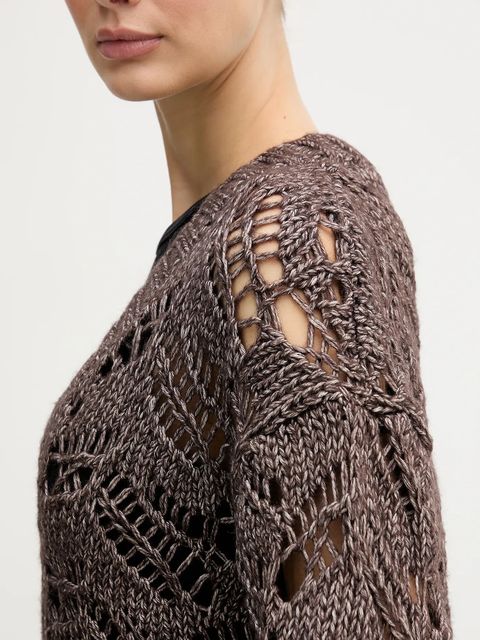 Sisley sweter z dodatkiem wełny damski kolor brązowy 1H5BL401E