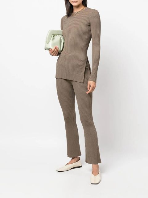 Nanushka ribbed knitted cropped trousers - Brown - zdjęcie produktu nr 2