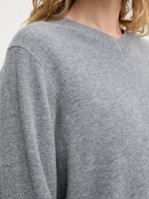 Answear.LAB sweter z wełny merino damski kolor szary lekki