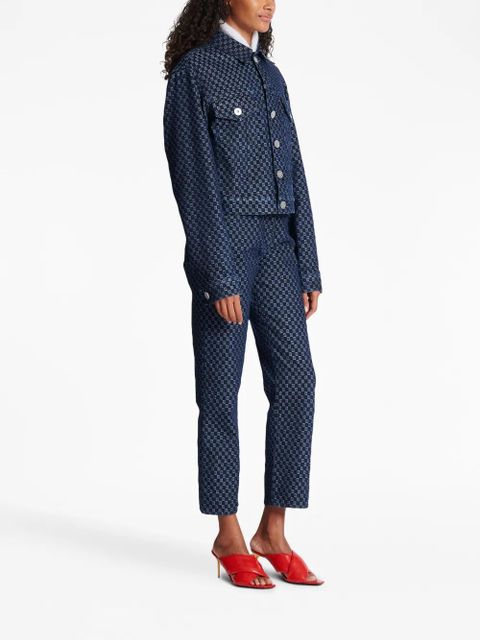 Balmain monogram-print denim jacket - Blue - zdjęcie produktu nr 2