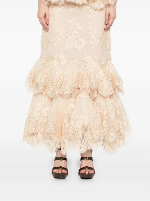 ZIMMERMANN eden lace handkerchief skirt - Neutrals
