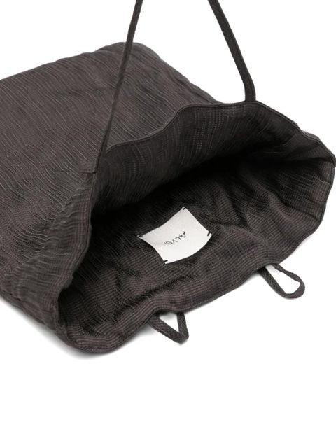 Alysi crinkled-effect tote bag - Brown