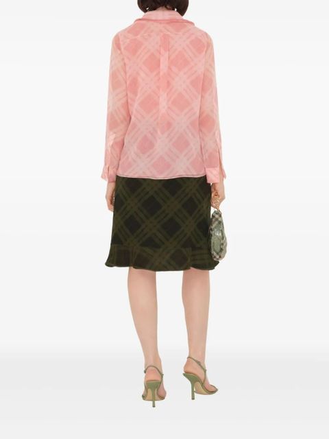 Burberry Check Silk Wrap skirt - Green
