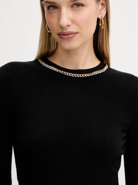 Marciano by Guess sukienka z dodatkiem wełny ABEL kolor czarny maxi dopasowana 5BGK03 5782Z