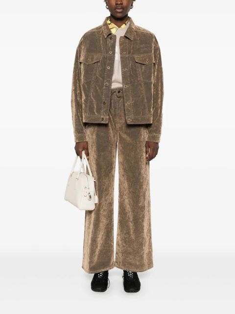 Miu Miu logo-patch trousers - Brown - zdjęcie produktu nr 2