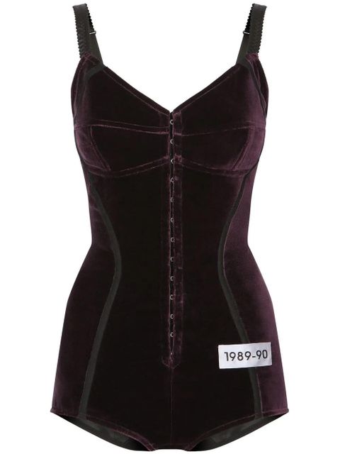 Dolce & Gabbana KIM DOLCE&GABBANA velvet bodysuit - Red - zdjęcie produktu nr 1
