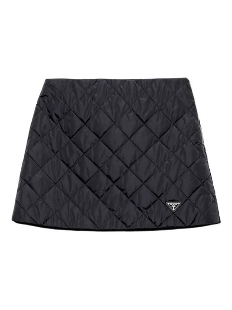 Prada quilted logo-plaque mini skirt - Black - zdjęcie produktu nr 1