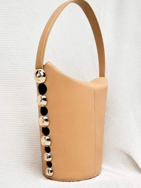 Simkhai Amaya studded bucket bag - Brown