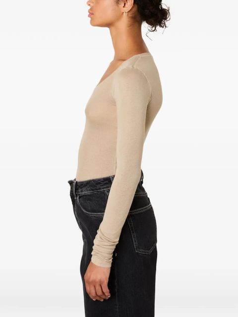 American Vintage Massachusetts long-sleeved T-shirt - Neutrals