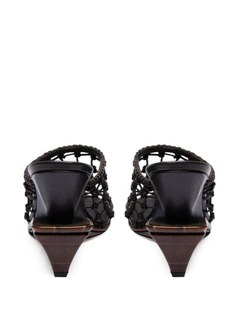 Jacquemus 100mm Les Doubles Tresses mules - Brown - zdjęcie produktu nr 2