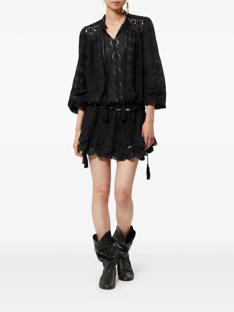 MARANT ÉTOILE lace ruffled preya dress - Black - zdjęcie produktu nr 2