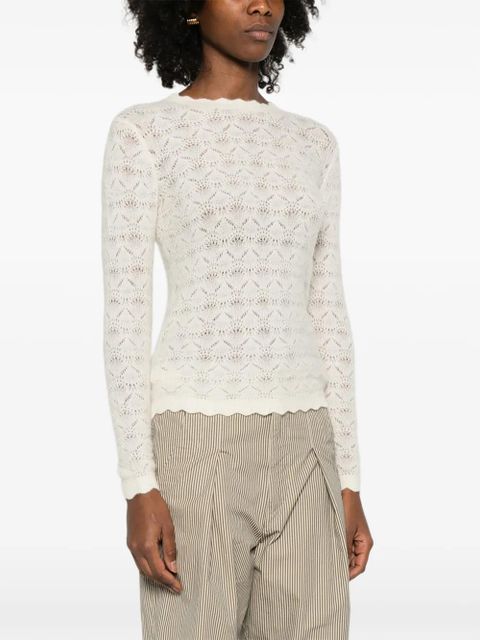 MARANT ÉTOILE Leonette openwork scalloped sweater - Neutrals