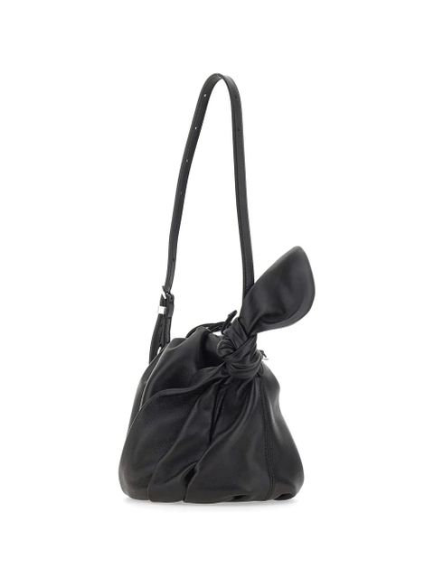 ROTATE BIRGER CHRISTENSEN mini Bon Bon knot-detail leather shoulder bag - Black