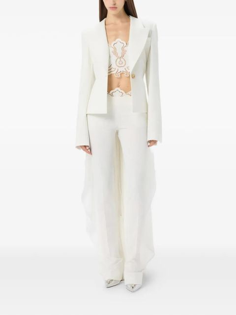 Blumarine single-breasted asymmetric-hem blazer - White - zdjęcie produktu nr 2