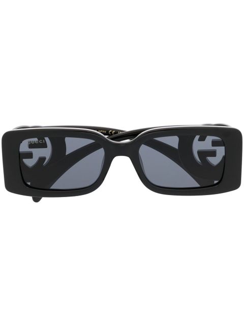 Gucci Eyewear Interlocking G rectangle-frame sunglasses - Black - zdjęcie produktu nr 1