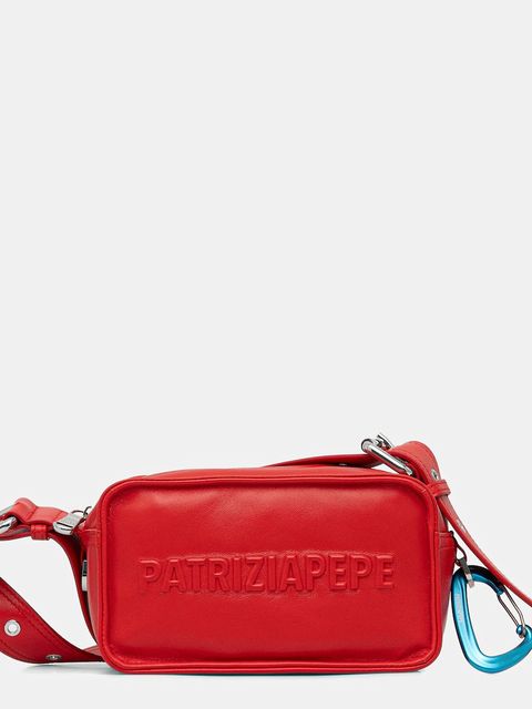 Patrizia Pepe torebka skórzana kolor bordowy 2B0153 L113 - zdjęcie produktu nr 1