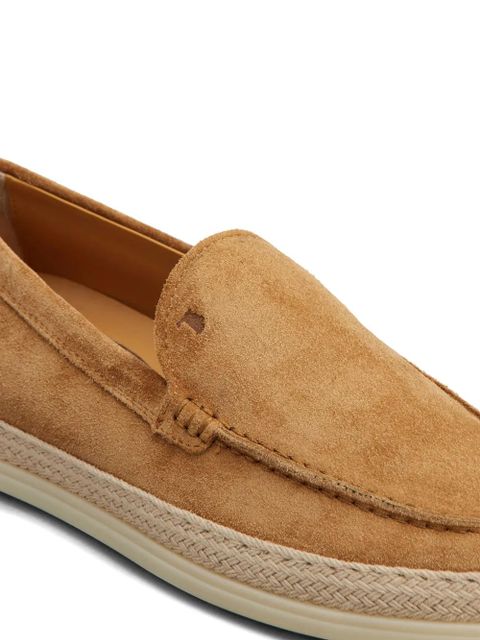 Tod's logo-debossed suede espadrilles - Brown