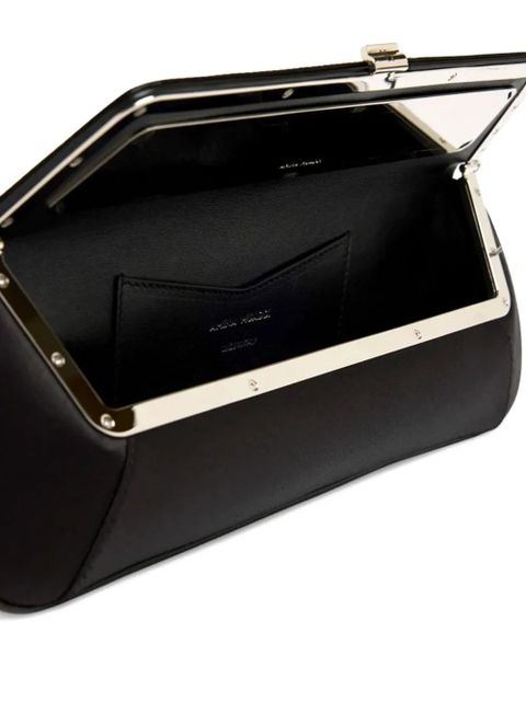 Amina Muaddi metallic-trim clutch bag - Black