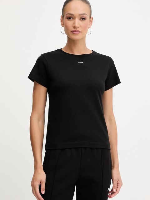 Pinko t-shirt bawełniany damski kolor czarny 100373 A2RE - zdjęcie produktu nr 1