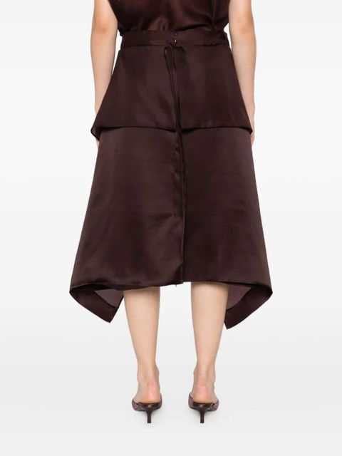 KHAITE Nina ruffled silk skirt - Purple