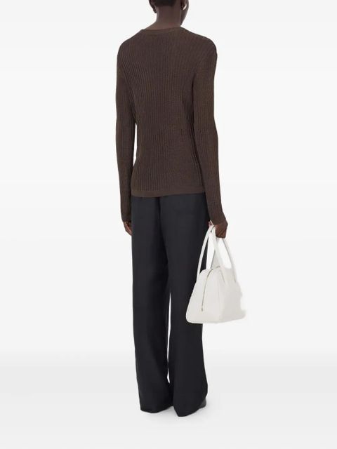 LouLou de Saison Hedora ribbed semi-sheer jumper - Brown