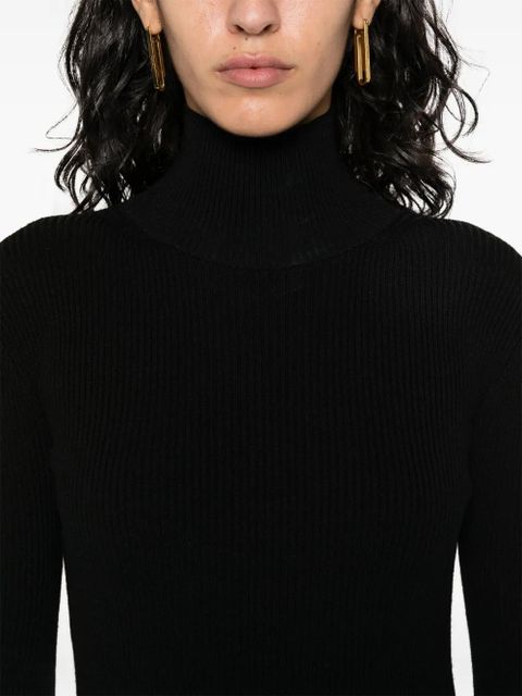 Balenciaga ribbed-knit midi dress - Black