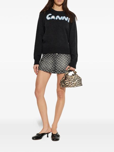 GANNI appliqué crew neck knitwear - Grey - zdjęcie produktu nr 2