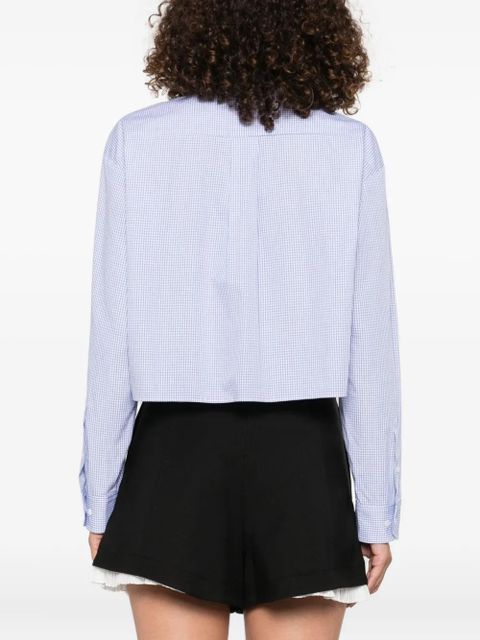 SANDRO checked cropped shirt - Blue
