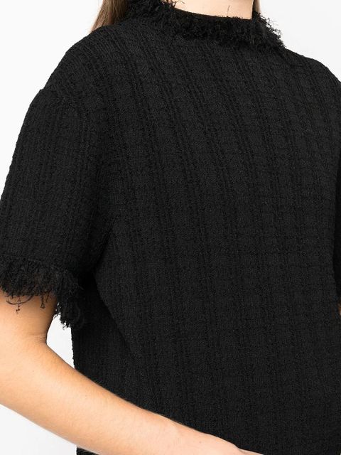 Proenza Schouler frayed-edge short-sleeve jumper - Black