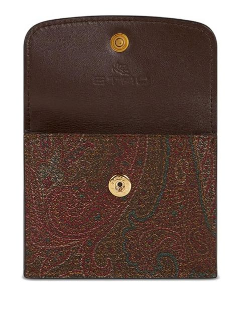 ETRO paisley flap cardholder - Brown