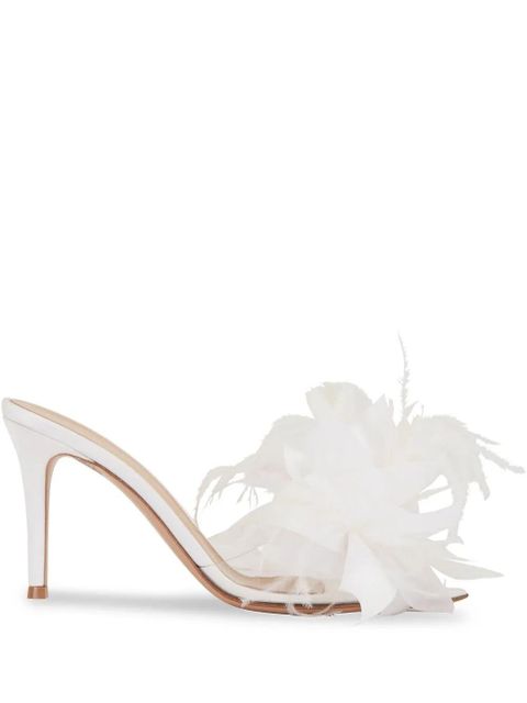 Gianvito Rossi Ynez 85mm floral-appliqué sandals - White - zdjęcie produktu nr 1