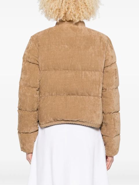 Moncler logo-patch jacket - Brown