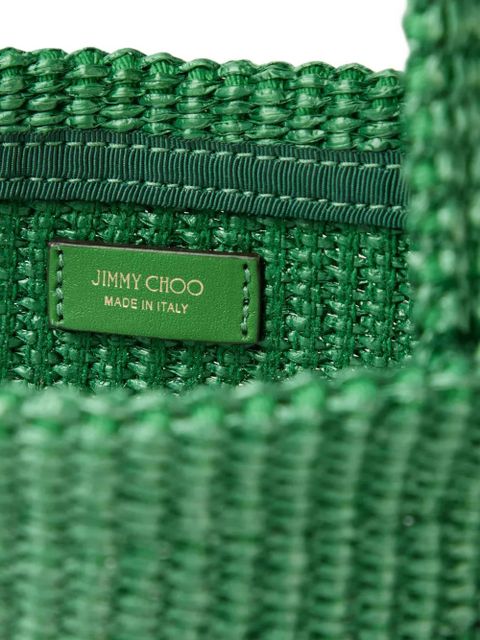 Jimmy Choo logo-embroidered tote bag - Green