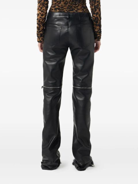 Blumarine leather zip-detail trousers - Black