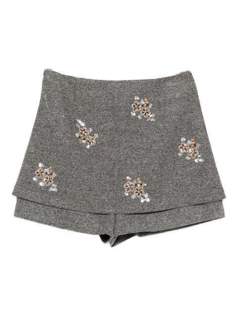 Maje floral-embellished layered skorts - Grey - zdjęcie produktu nr 1