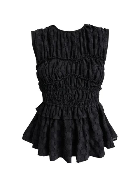 Cecilie Bahnsen shirred cloqué top - Black - zdjęcie produktu nr 2