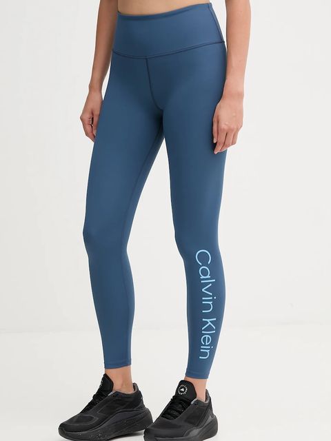 Calvin Klein Performance legginsy treningowe damskie kolor niebieski wzorzyste LVGWS5L613 - zdjęcie produktu nr 1
