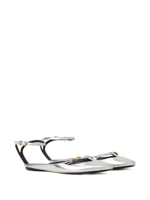 Lanvin buckle ankle-strap ballet flats - Silver - zdjęcie produktu nr 2