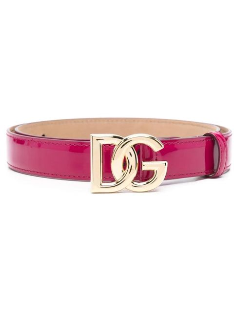 Dolce & Gabbana patent leather logo-buckle belt - Pink - zdjęcie produktu nr 1