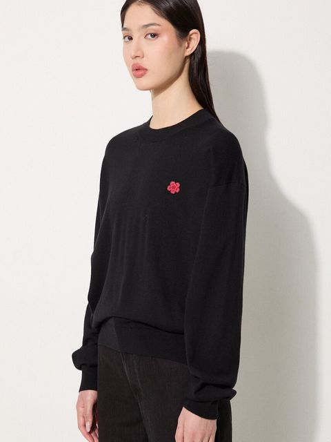 Kenzo sweter wełniany Rws Boke Crest Jumper damski kolor czarny lekki FE62PU4893LB.99J