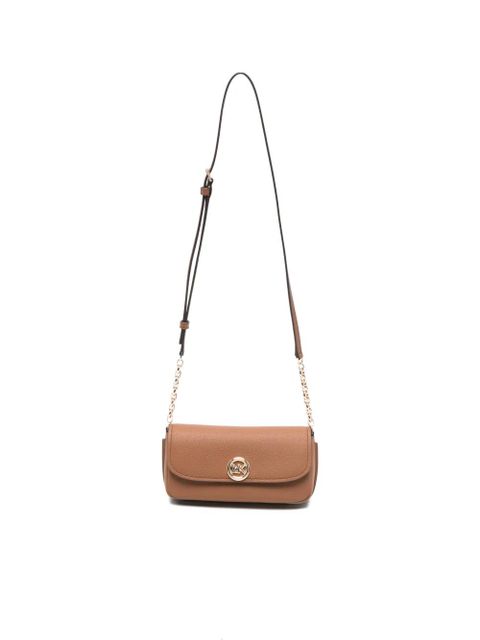 Michael Kors small Nolita logo-plaque pebbled-leather cross body bag - Neutrals - zdjęcie produktu nr 1
