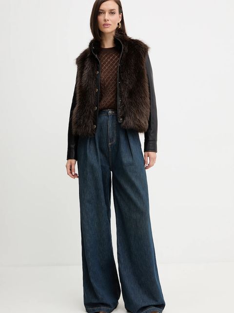 Twinset sweter z wełną damski kolor brązowy lekki 252TT3201 - zdjęcie produktu nr 2