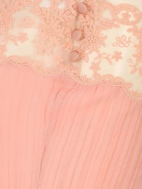 Chloé lace-trimmed ribbed-knit mini dress - Pink